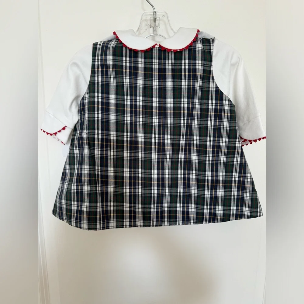 New Baby Glorimont Plaid Jumper Dress Set